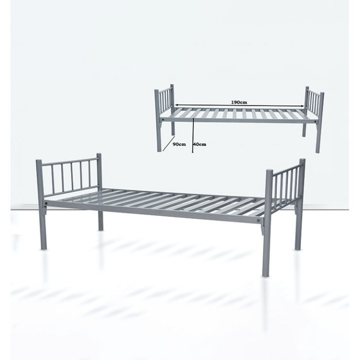 Single Bed Silver Grey