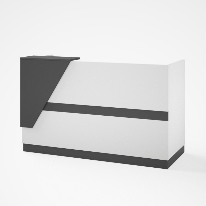 RCP-160-WT Reception Table with 2 Pedestal Drawers