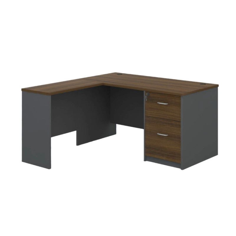 ECO-D028-140L L-Shape Office Table with 2 Drawers
