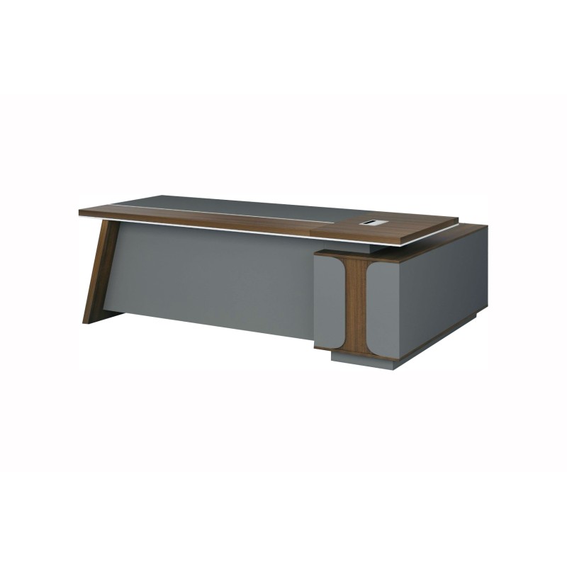 Vertex-180 L-Shaped Office Table with Return Unit & Lockable Drawers