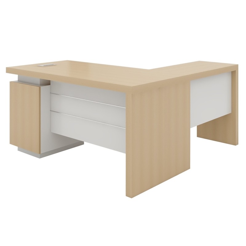 KENO-160L-OAK Executive Table with 3-Drawer Unit