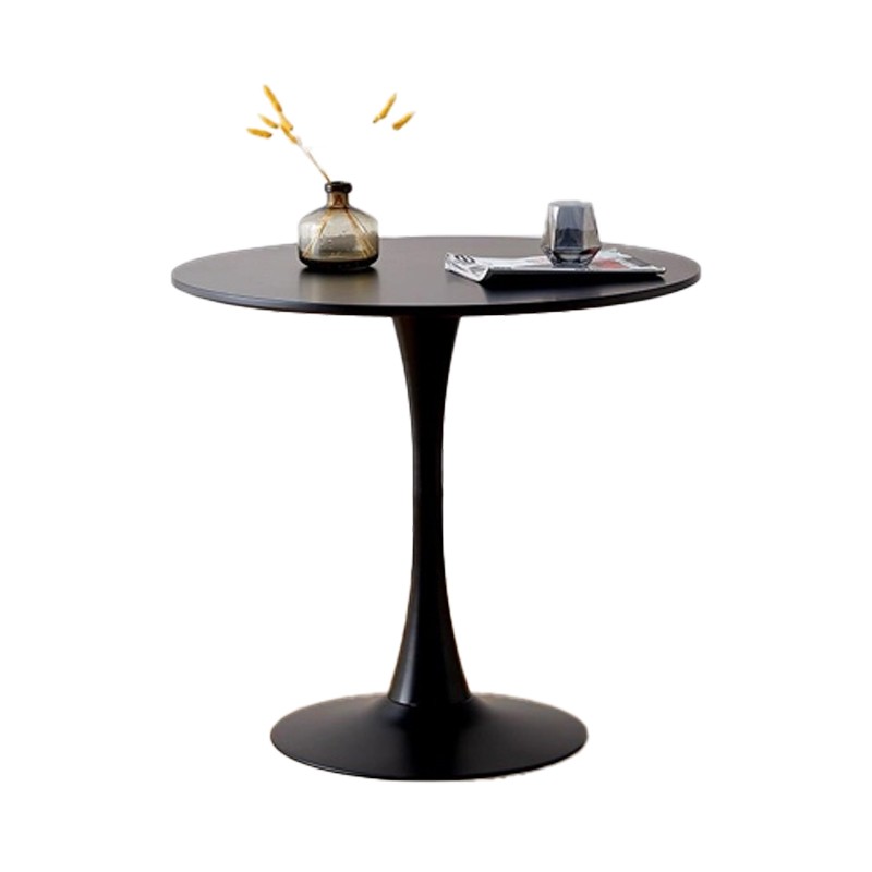 K810-RT90 Round Table with MDF Top & Metal Legs – Black & White