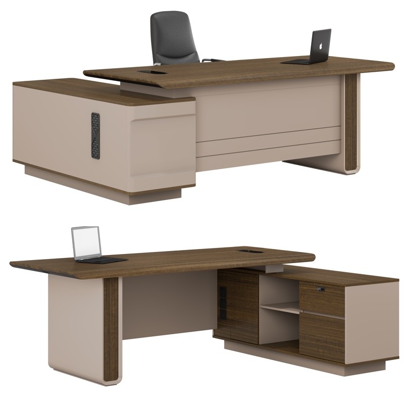 Aero Desk-180 Executive Office Table with Side Cabinet