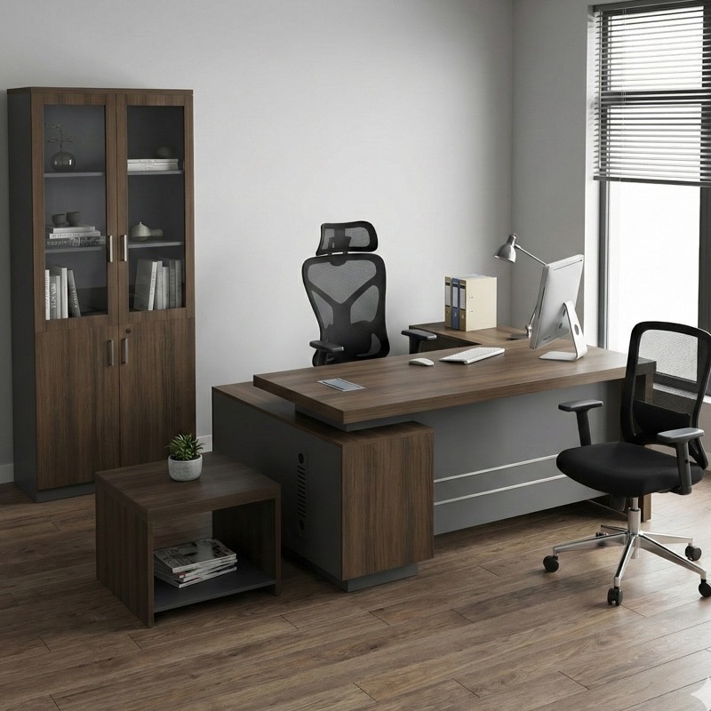 Apex-200 L-Shaped Executive Office Table with Return Unit