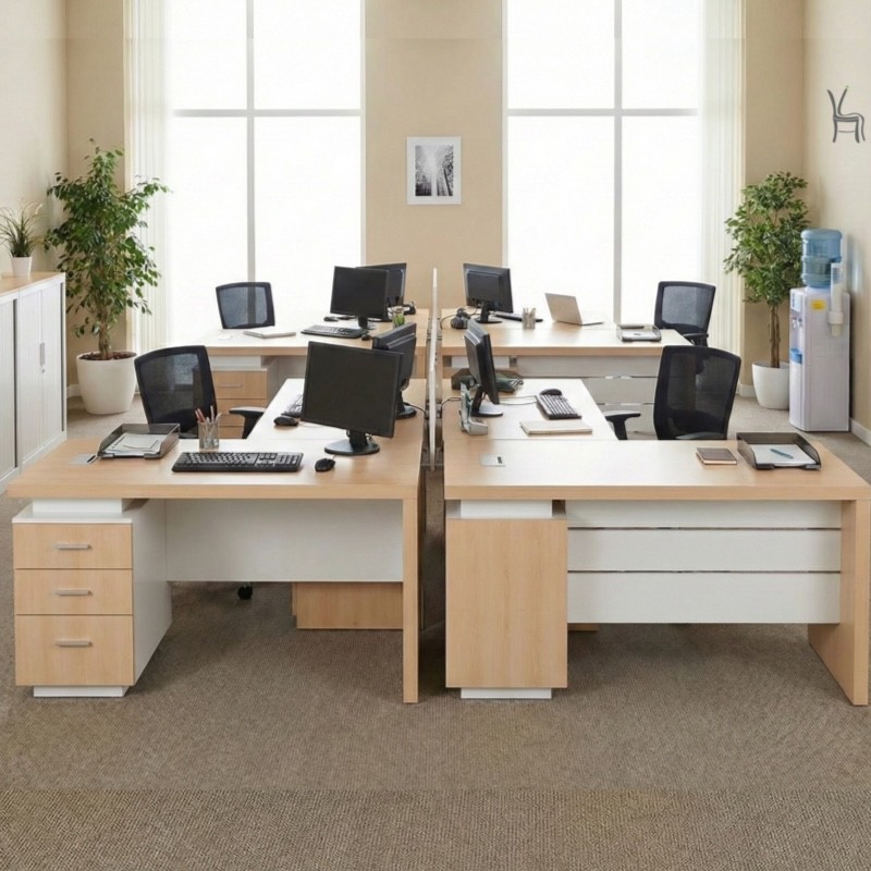 KENO-140-OAK Executive Table with 3-Drawer Unit