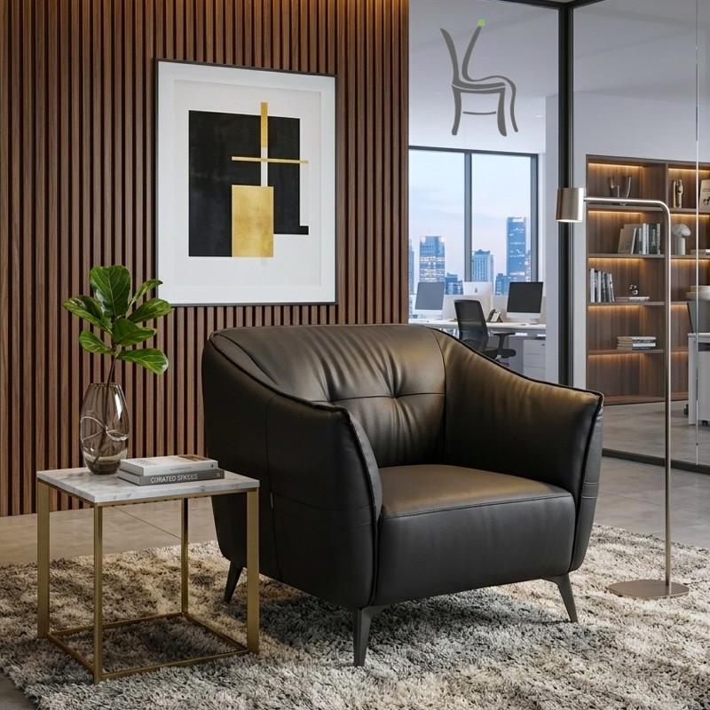 1 Seater Sofa Model Aurora -Black